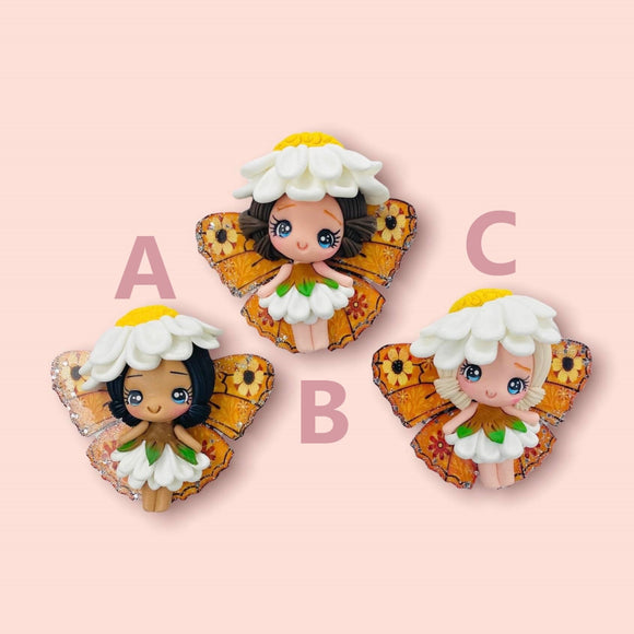 Butterflies fairies. Handmade polymer clay embellishment for bows, badges, arts and crafts 